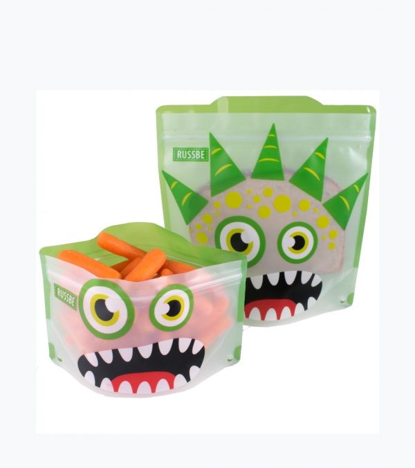 Green Monster Design - Reusable Snack and Sandwich Pack (4 pack)