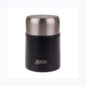 Matte Black 800ml Food Flask with spoon